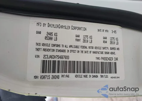 2005 Chrysler 300C из США, поврежденный, VIN 2C3JA63H75H667693